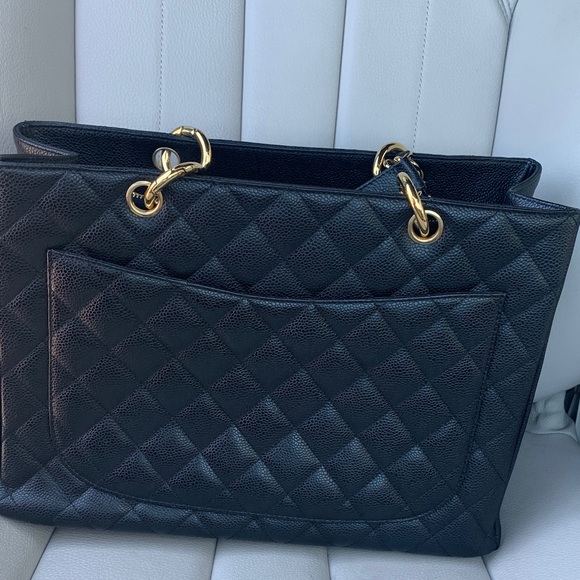 CHANEL Handbags - Chanel Black Quilted Tote with Gold Accents